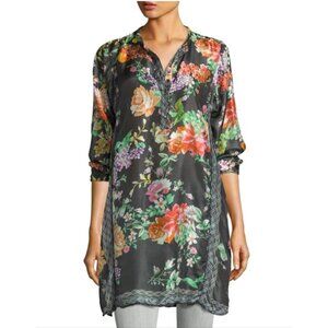 Johnny Was Floral Tunic in Black and Multicolor